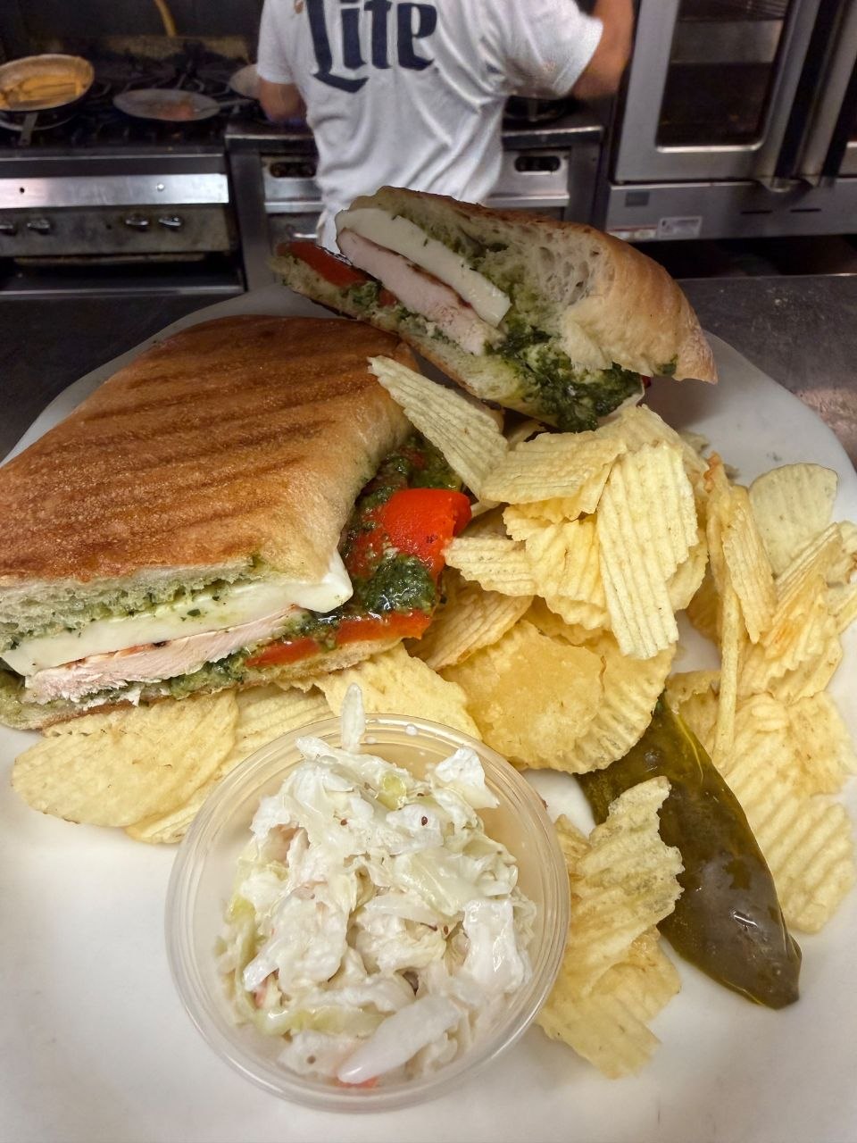 A grilled sandwich plate from The Chapter House kitchen